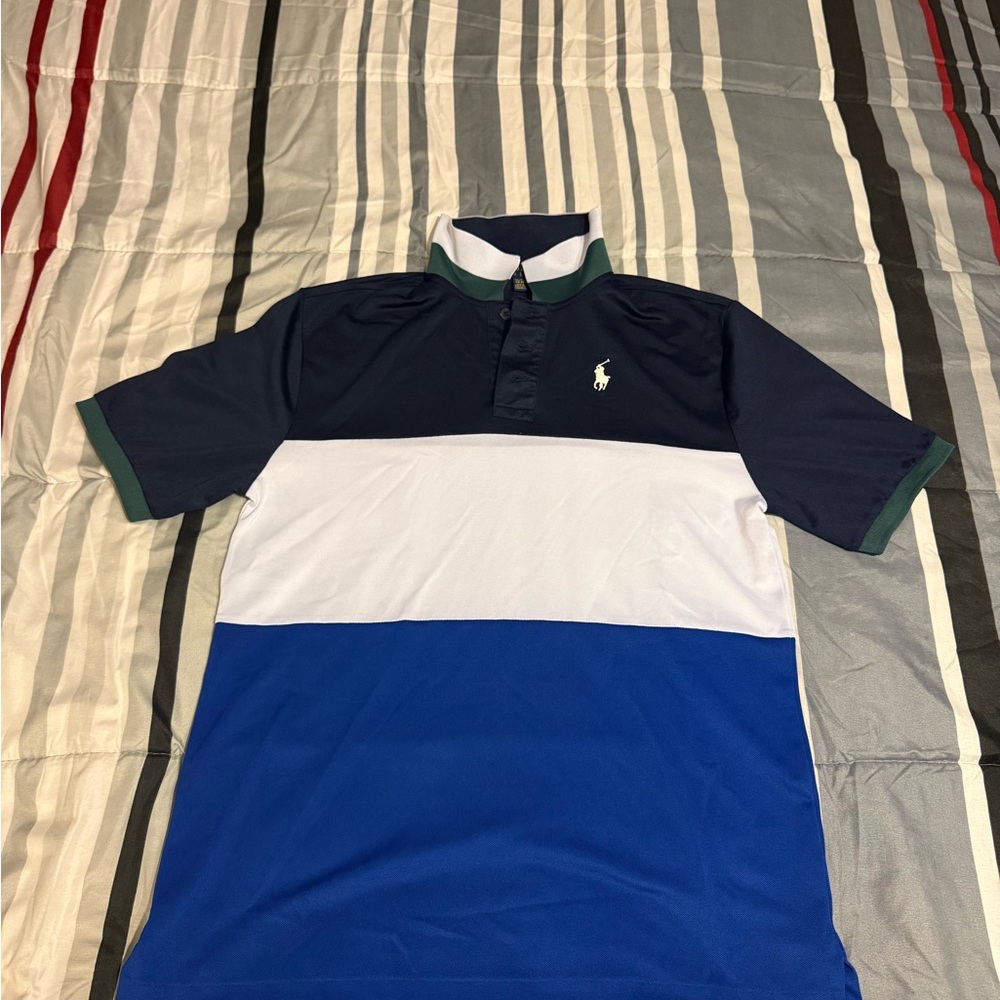 Polo by Ralph Lauren Navy/White/Royal Blue Colorblock Polo